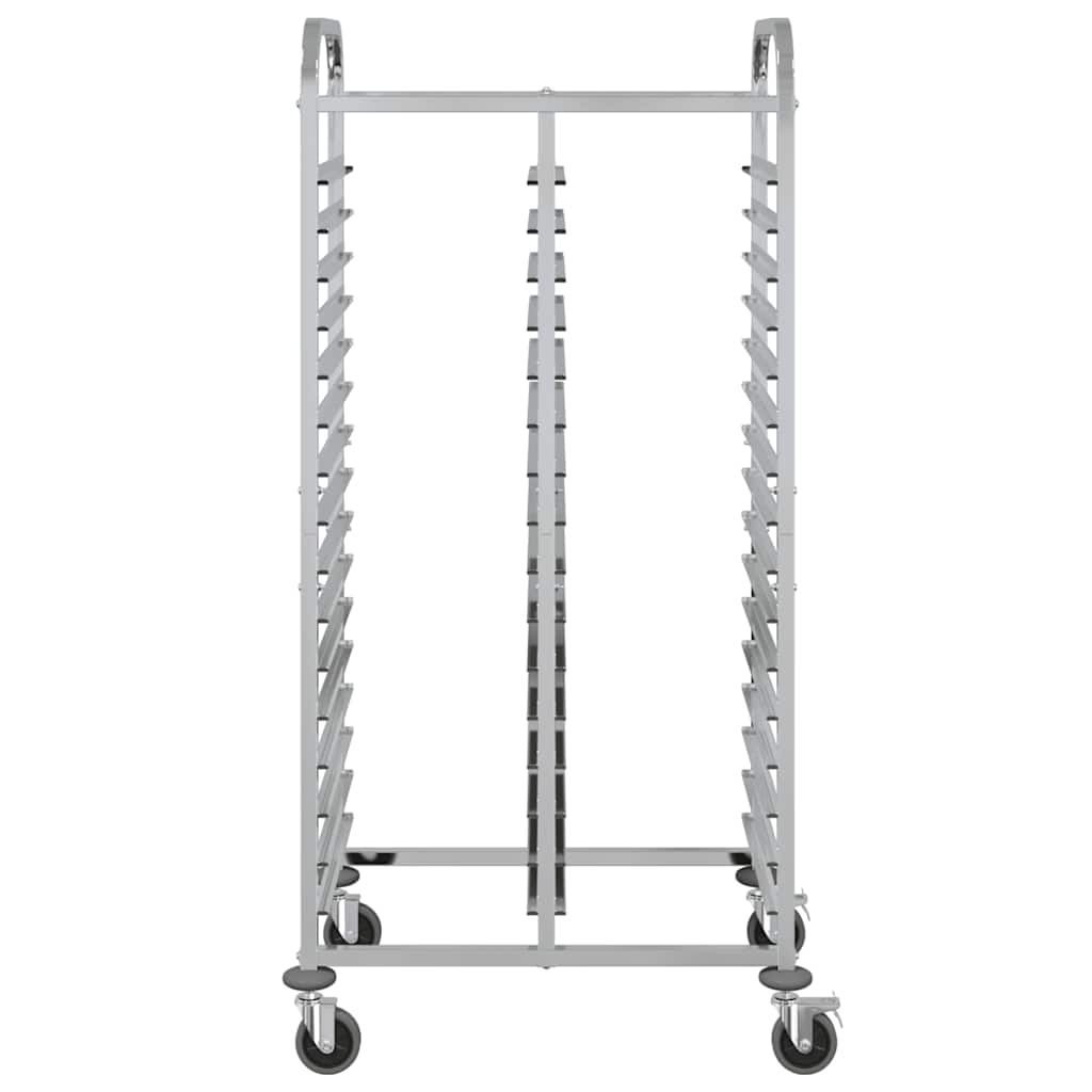 vidaXL Τρόλεϊ Δίσκου με 32 Δοχεία GN 75x55x162,5 εκ. από Ανοξείδωτο Ατσάλι