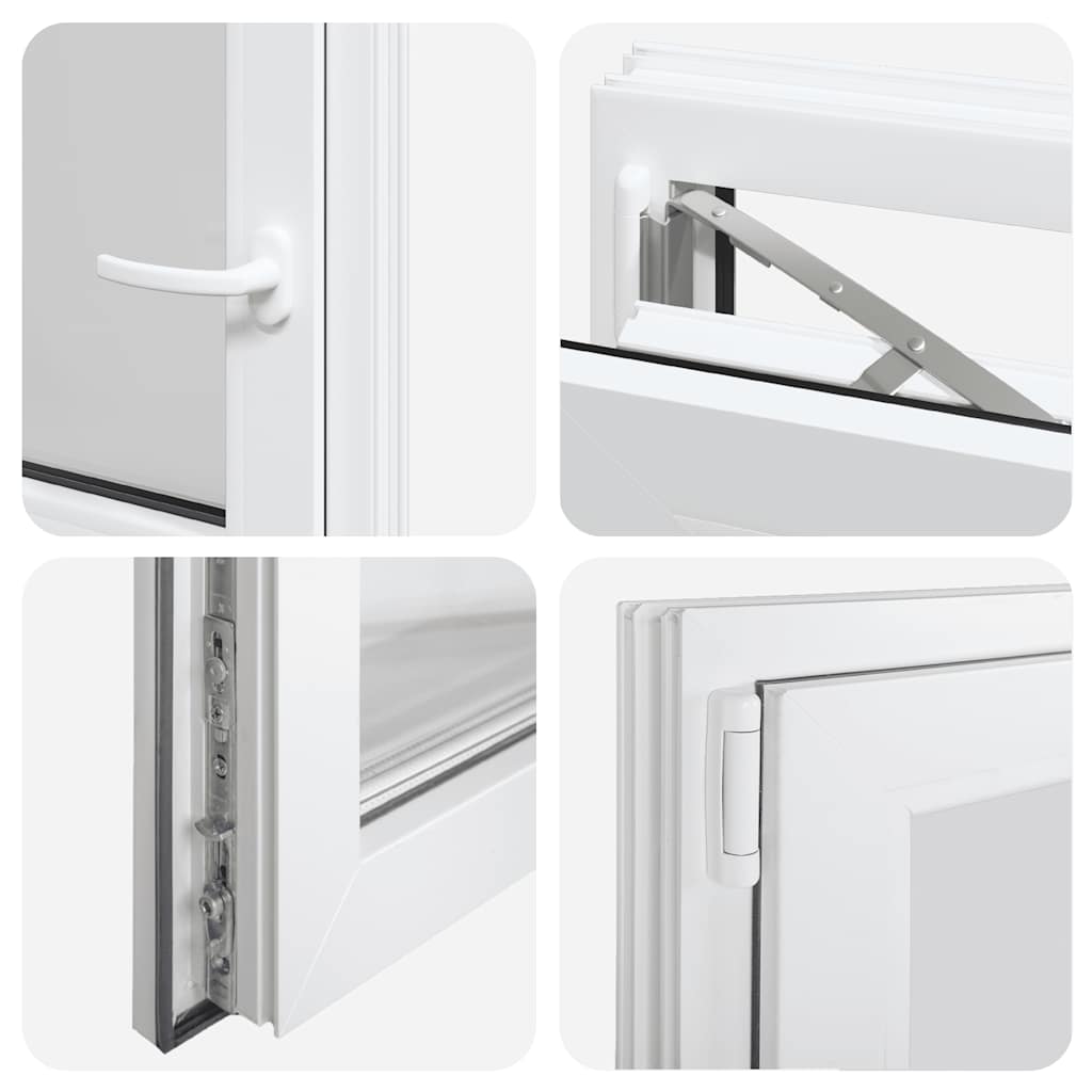 vidaXL Παράθυρο Υπογείου "RISOR" 50x50 εκ. Ανακλινόμενο & Περιστρεφόμενο DIN Αριστερά Λευκό