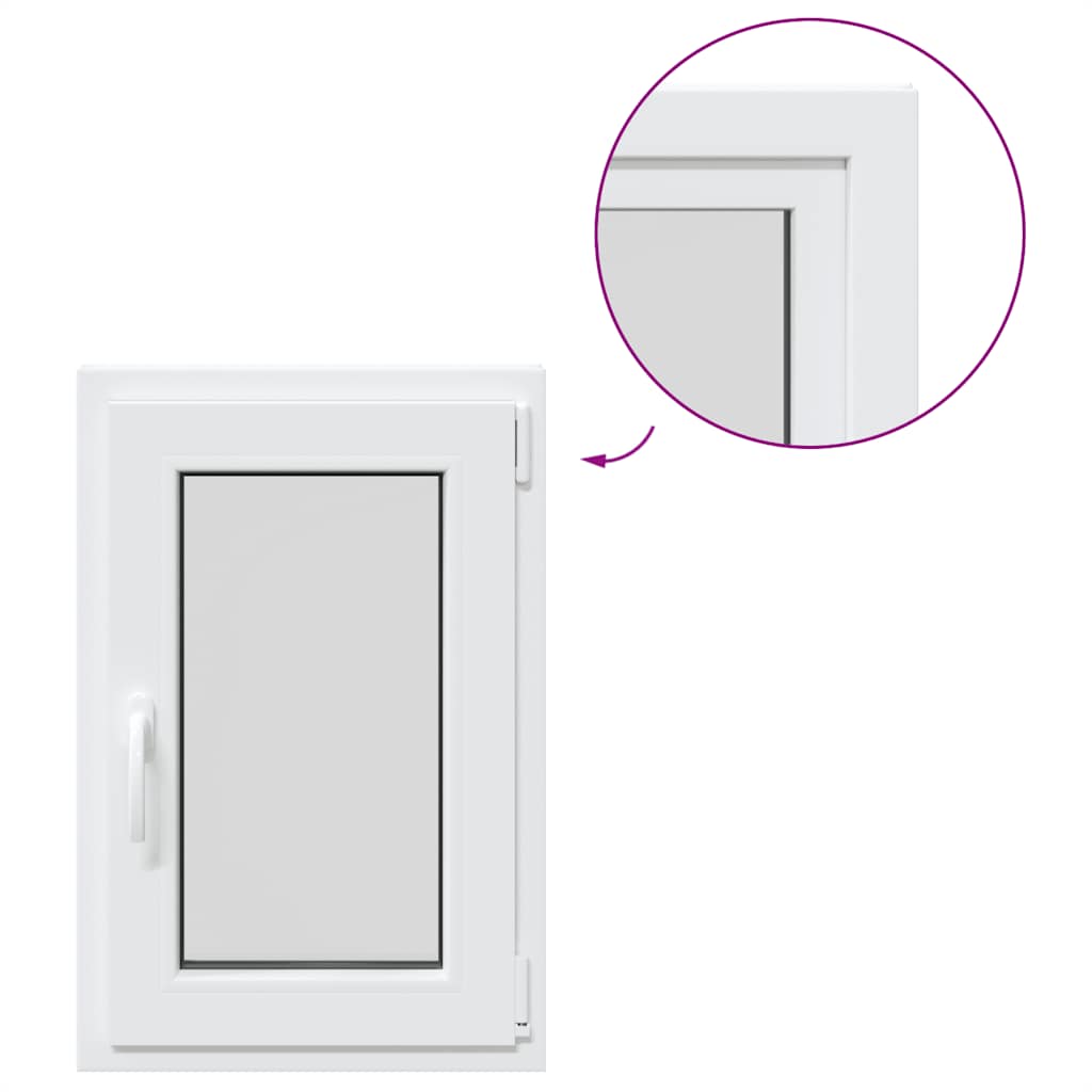 vidaXL Παράθυρο Υπογείου "RISOR" 50x75 εκ. Ανακλινόμενο & Περιστρεφόμενο DIN Δεξιό Λευκό