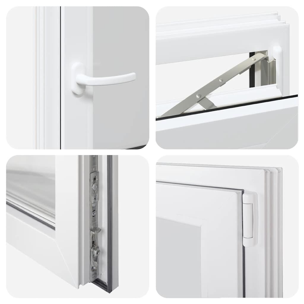 vidaXL Παράθυρο Υπογείου "RISOR" 50x75 εκ. Ανακλινόμενο & Περιστρεφόμενο DIN Δεξιό Λευκό