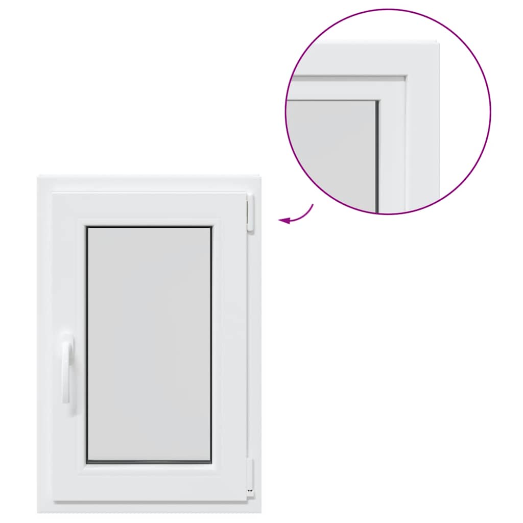 vidaXL Παράθυρο Υπογείου "RISOR" 50x75 εκ. Ανακλινόμενο & Περιστρεφόμενο DIN Αριστερά Λευκό