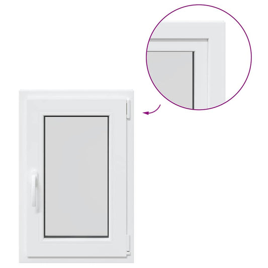 vidaXL Παράθυρο Υπογείου "RISOR" 50x75 εκ. Ανακλινόμενο & Περιστρεφόμενο DIN Αριστερά Λευκό