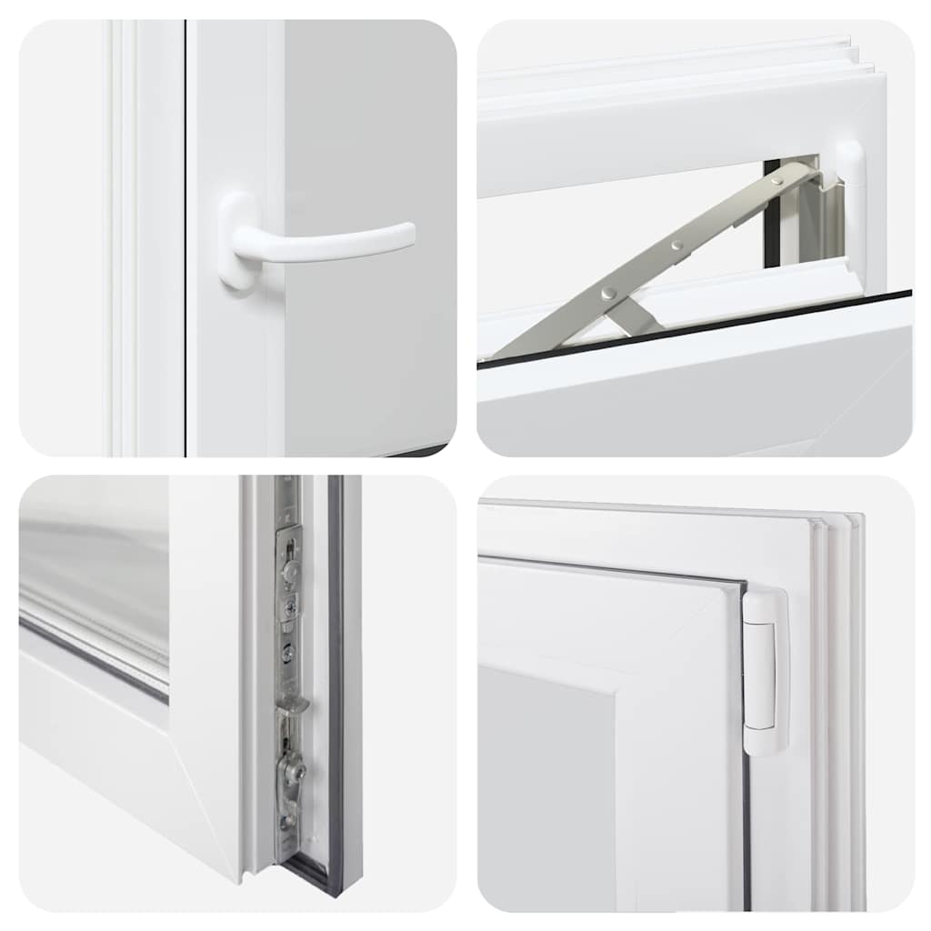 vidaXL Παράθυρο Υπογείου "RISOR" 50x75 εκ. Ανακλινόμενο & Περιστρεφόμενο DIN Αριστερά Λευκό