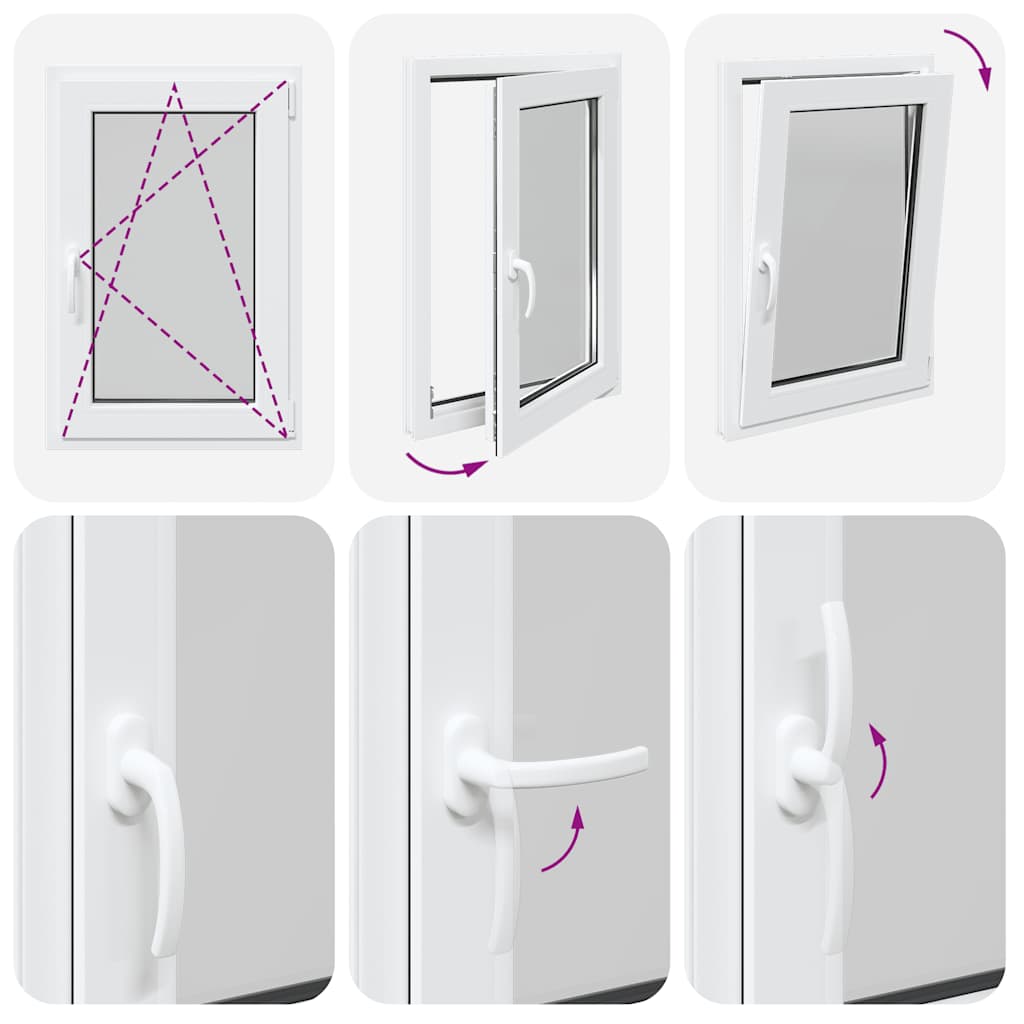 vidaXL Παράθυρο Υπογείου "RISOR" 60x100 εκ. Ανακλινόμενο & Περιστρεφόμενο DIN Δεξιό Λευκό