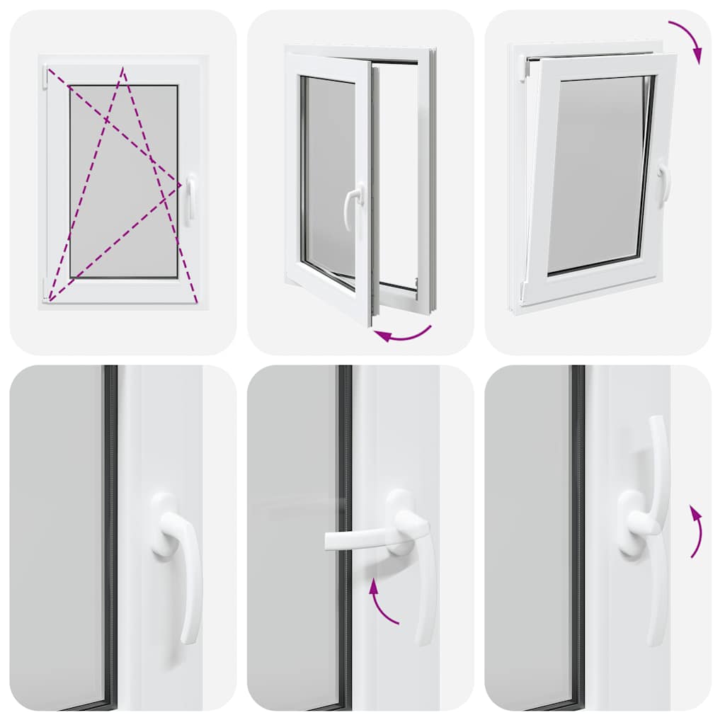 vidaXL Παράθυρο Υπογείου "RISOR" 60x100 εκ. Ανακλινόμενο & Περιστρεφόμενο DIN Αριστερά Λευκό