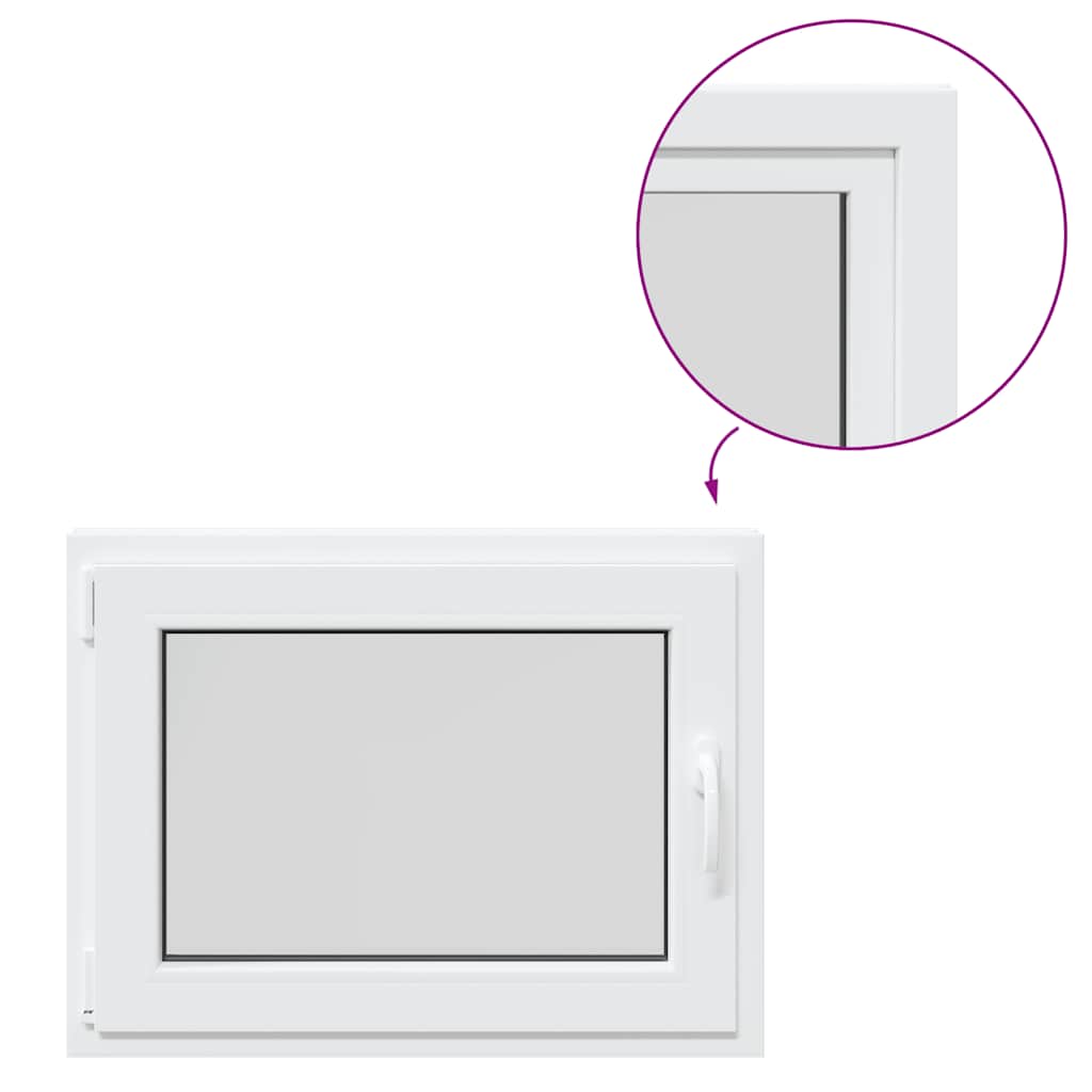 vidaXL Παράθυρο Υπογείου "RISOR" 80x50 εκ. Ανακλινόμενο & Περιστρεφόμενο DIN Αριστερά Λευκό