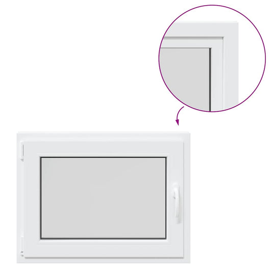 vidaXL Παράθυρο Υπογείου "RISOR" 80x50 εκ. Ανακλινόμενο & Περιστρεφόμενο DIN Αριστερά Λευκό