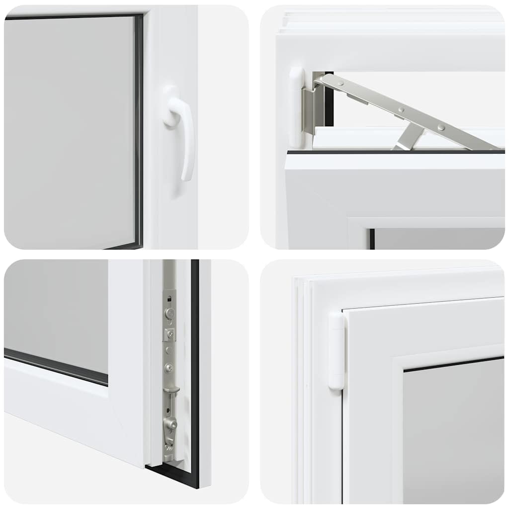 vidaXL Παράθυρο Υπογείου "RISOR" 80x50 εκ. Ανακλινόμενο & Περιστρεφόμενο DIN Αριστερά Λευκό