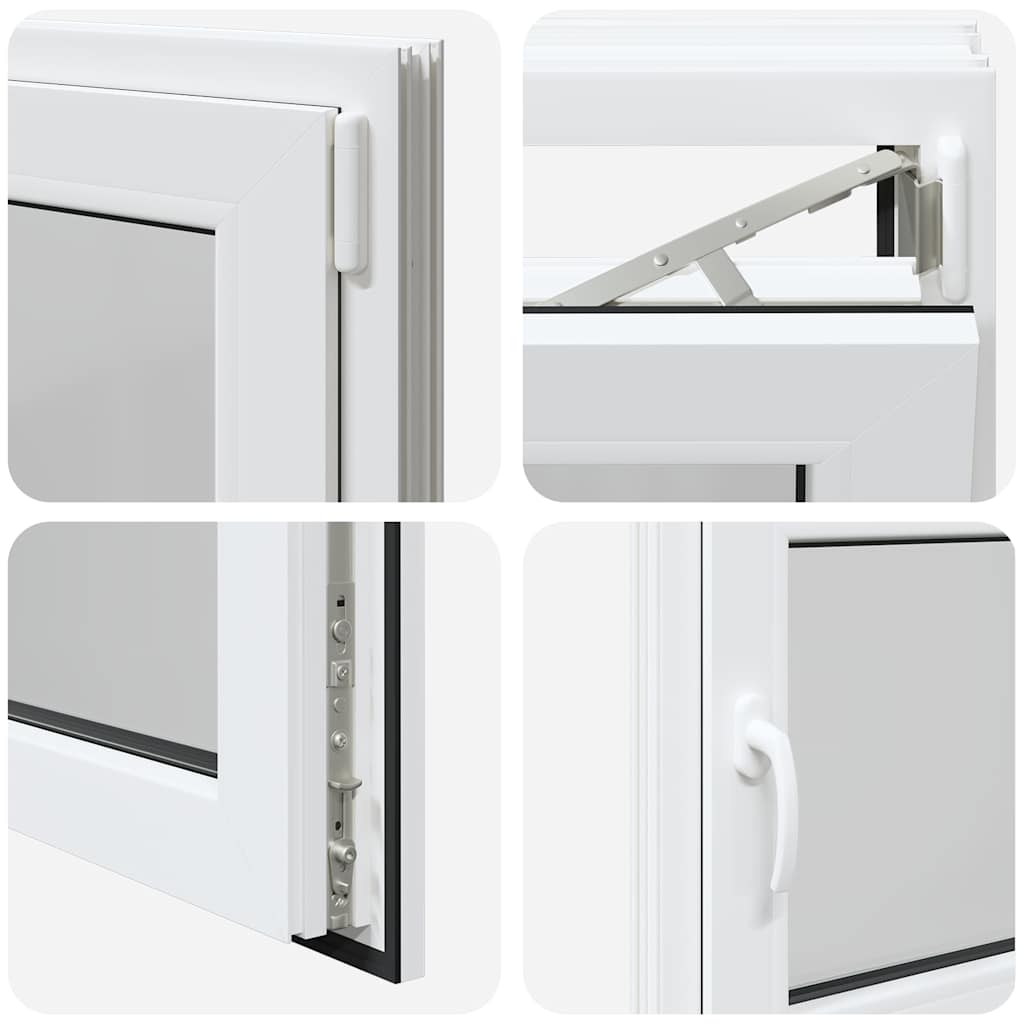 vidaXL Παράθυρο Υπογείου "RISOR" 80x70 εκ. Ανακλινόμενο & Περιστρεφόμενο DIN Δεξιό Λευκό