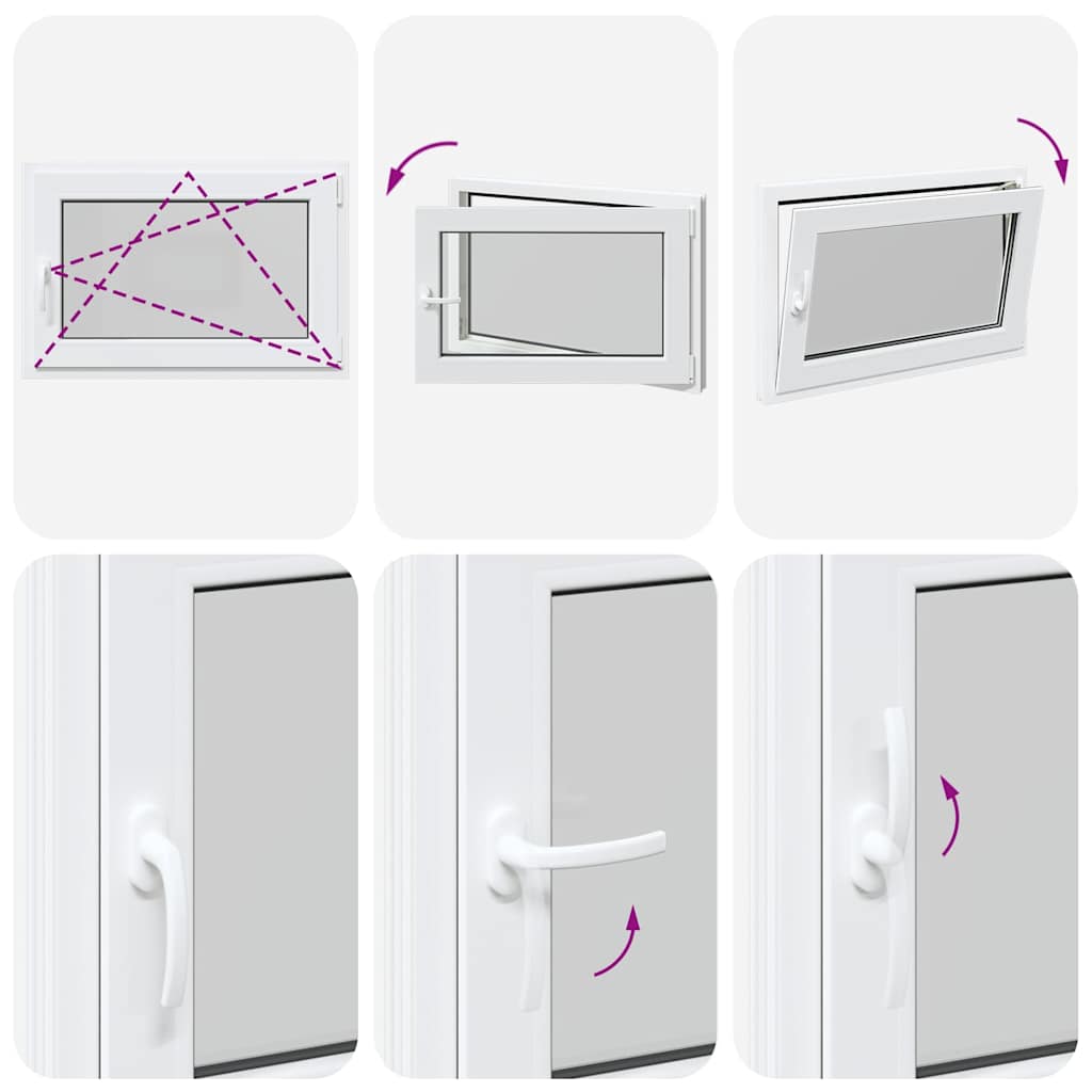 vidaXL Παράθυρο Υπογείου "RISOR" 90x50 εκ. Ανακλινόμενο & Περιστρεφόμενο DIN Δεξιό Λευκό