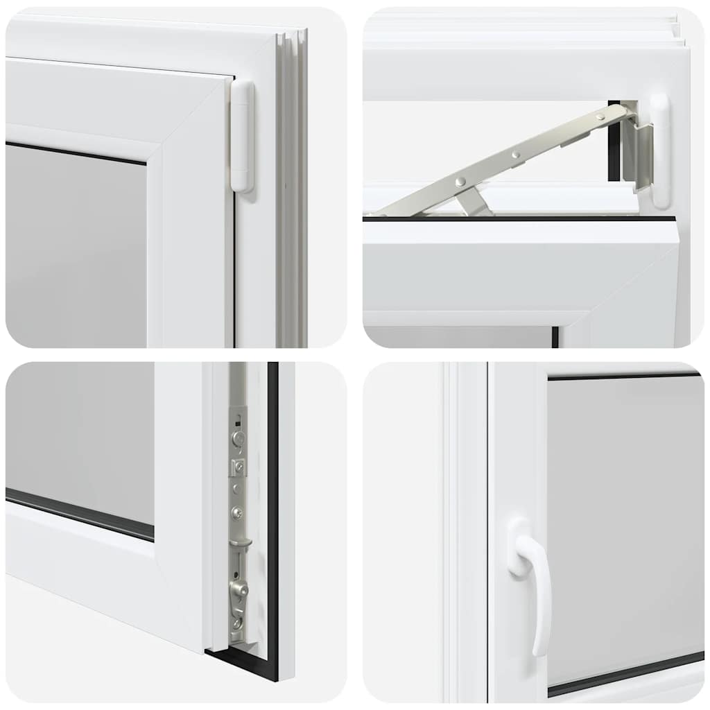 vidaXL Παράθυρο Υπογείου "RISOR" 90x50 εκ. Ανακλινόμενο & Περιστρεφόμενο DIN Δεξιό Λευκό