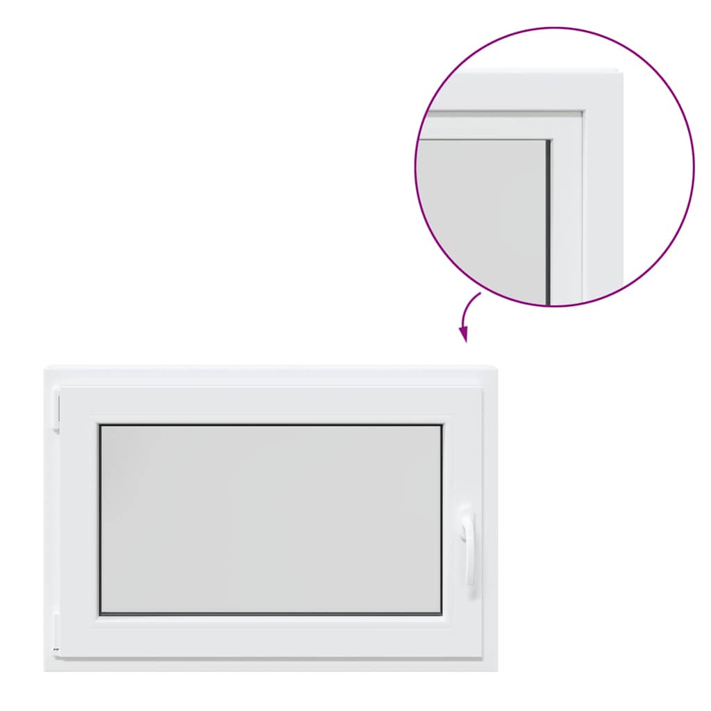 vidaXL Παράθυρο Υπογείου "RISOR" 90x50 εκ. Ανακλινόμενο & Περιστρεφόμενο DIN Αριστερά Λευκό