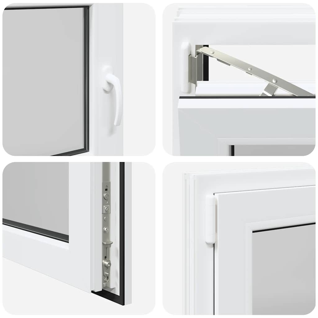 vidaXL Παράθυρο Υπογείου "RISOR" 90x50 εκ. Ανακλινόμενο & Περιστρεφόμενο DIN Αριστερά Λευκό