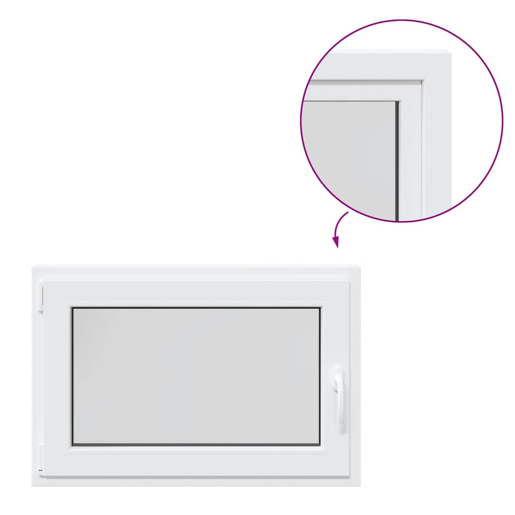 vidaXL Παράθυρο Υπογείου "RISOR" 90x70 εκ. Ανακλινόμενο & Περιστρεφόμενο DIN Αριστερά Λευκό