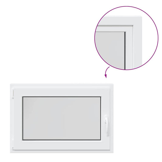 vidaXL Παράθυρο Υπογείου "RISOR" 90x70 εκ. Ανακλινόμενο & Περιστρεφόμενο DIN Αριστερά Λευκό