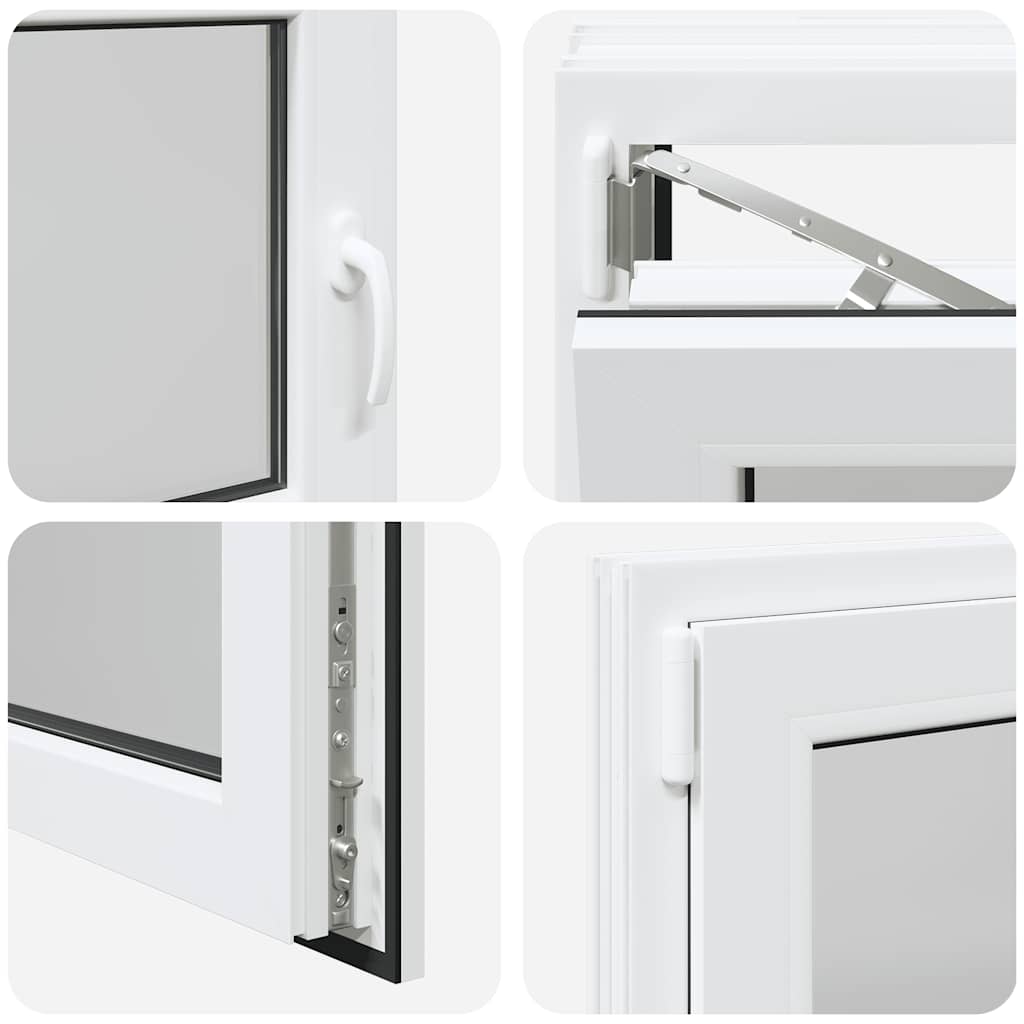 vidaXL Παράθυρο Υπογείου "RISOR" 90x70 εκ. Ανακλινόμενο & Περιστρεφόμενο DIN Αριστερά Λευκό