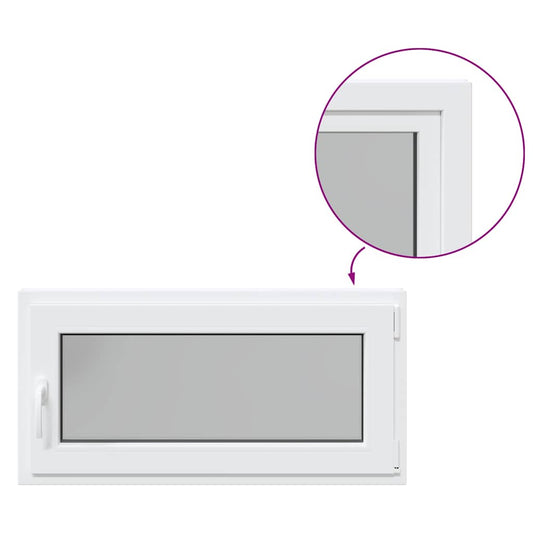 vidaXL Παράθυρο Υπογείου "RISOR" 100x50 εκ. Ανακλινόμενο & Περιστρεφόμενο DIN Δεξιό Λευκό