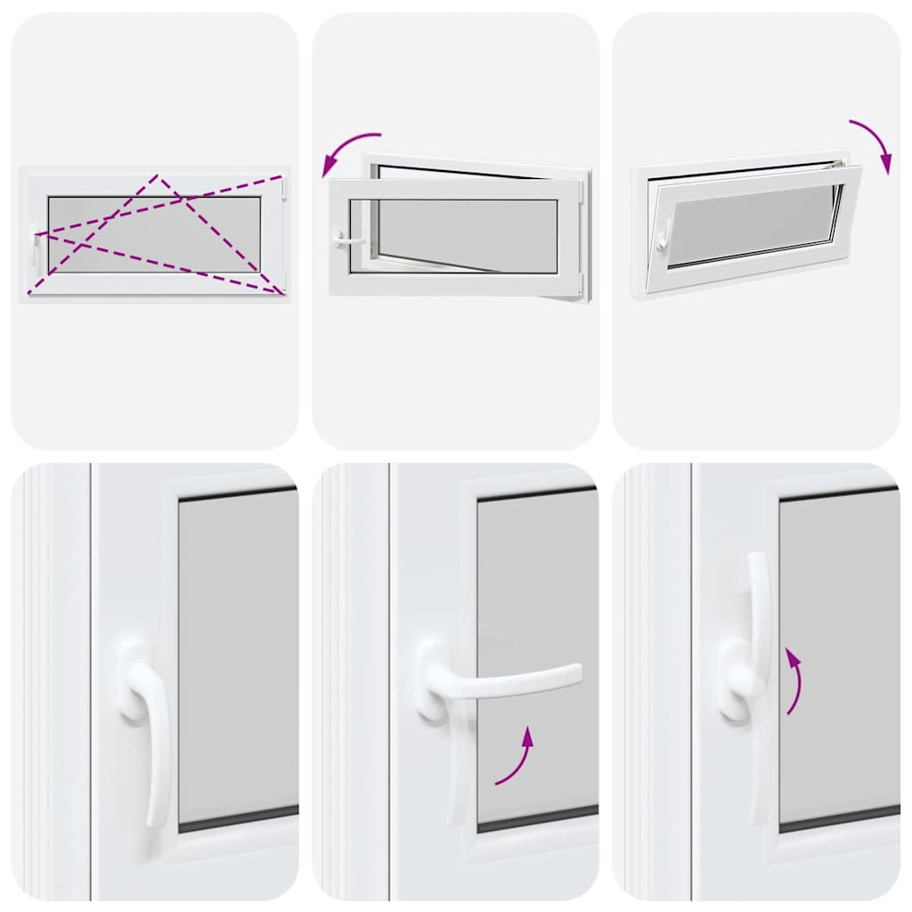 vidaXL Παράθυρο Υπογείου "RISOR" 100x50 εκ. Ανακλινόμενο & Περιστρεφόμενο DIN Δεξιό Λευκό