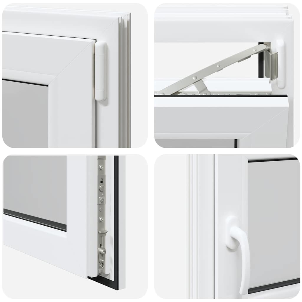 vidaXL Παράθυρο Υπογείου "RISOR" 100x50 εκ. Ανακλινόμενο & Περιστρεφόμενο DIN Δεξιό Λευκό