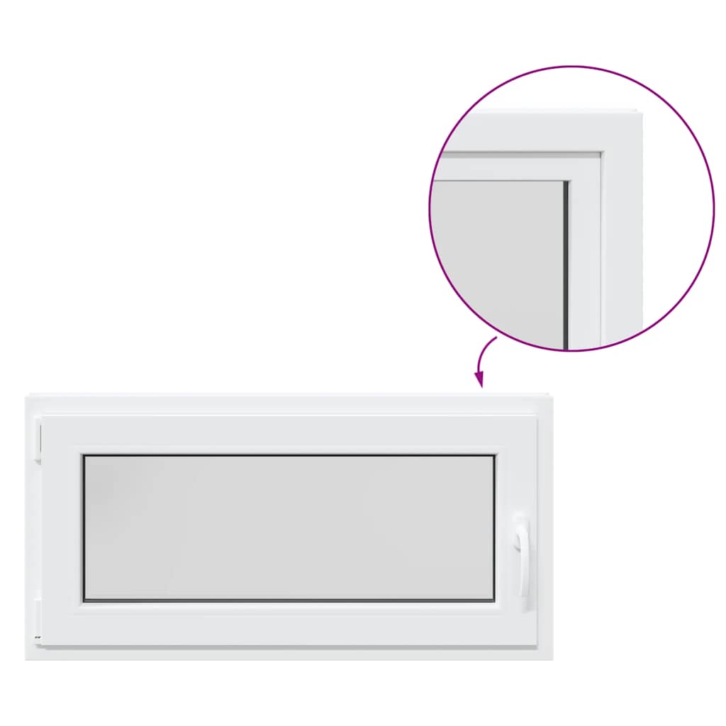 vidaXL Παράθυρο Υπογείου "RISOR" 100x50 εκ. Ανακλινόμενο & Περιστρεφόμενο DIN Αριστερά Λευκό