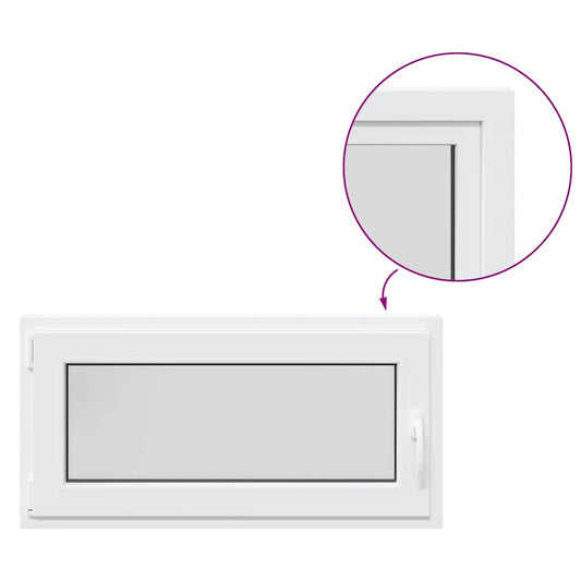 vidaXL Παράθυρο Υπογείου "RISOR" 100x50 εκ. Ανακλινόμενο & Περιστρεφόμενο DIN Αριστερά Λευκό