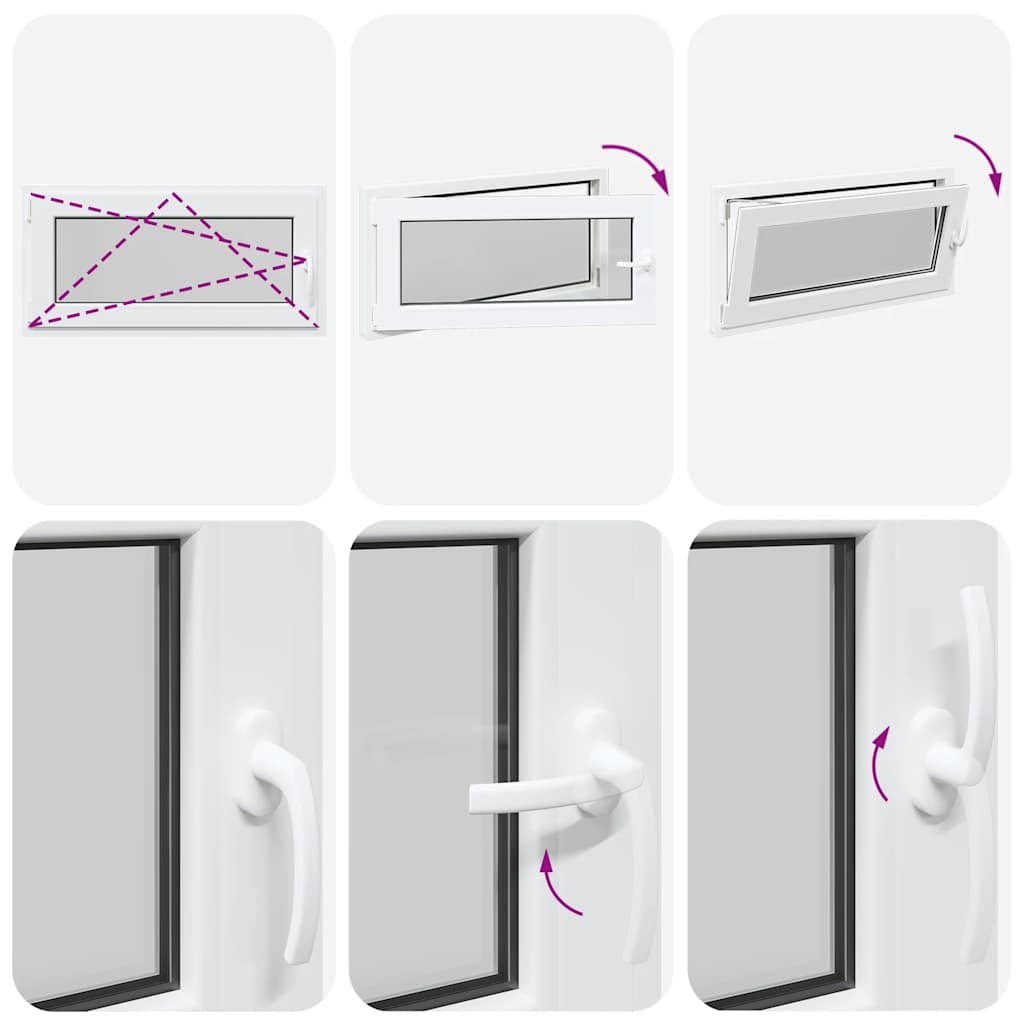 vidaXL Παράθυρο Υπογείου "RISOR" 100x50 εκ. Ανακλινόμενο & Περιστρεφόμενο DIN Αριστερά Λευκό