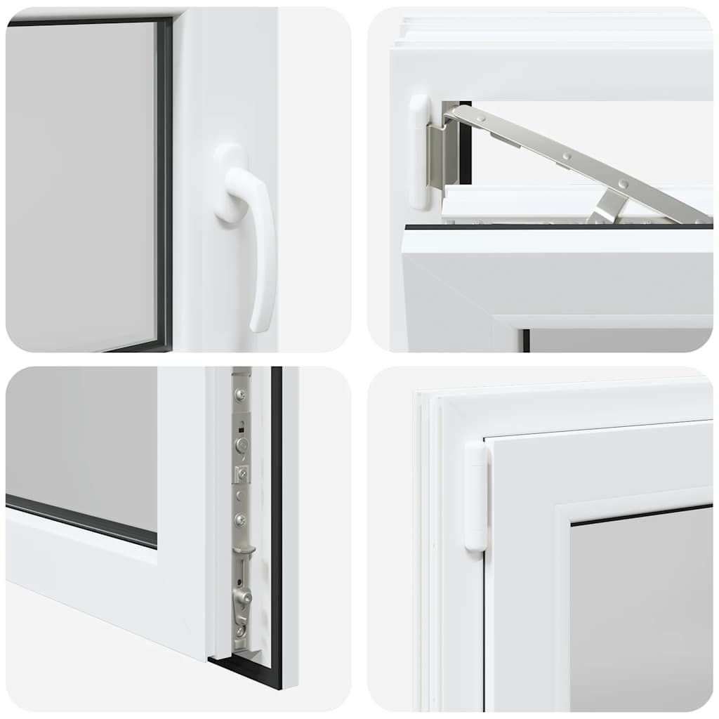 vidaXL Παράθυρο Υπογείου "RISOR" 100x50 εκ. Ανακλινόμενο & Περιστρεφόμενο DIN Αριστερά Λευκό