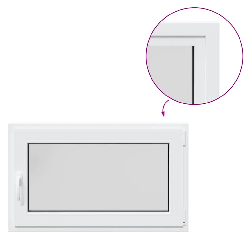 vidaXL Παράθυρο Υπογείου "RISOR" 100x60 εκ. Ανακλινόμενο & Περιστρεφόμενο DIN Δεξιό Λευκό