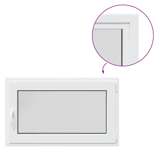 vidaXL Παράθυρο Υπογείου "RISOR" 100x60 εκ. Ανακλινόμενο & Περιστρεφόμενο DIN Δεξιό Λευκό