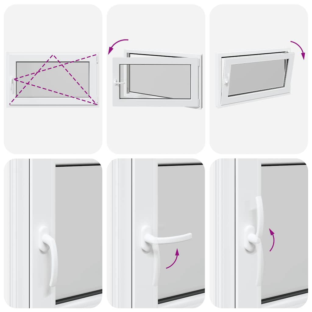 vidaXL Παράθυρο Υπογείου "RISOR" 100x60 εκ. Ανακλινόμενο & Περιστρεφόμενο DIN Δεξιό Λευκό