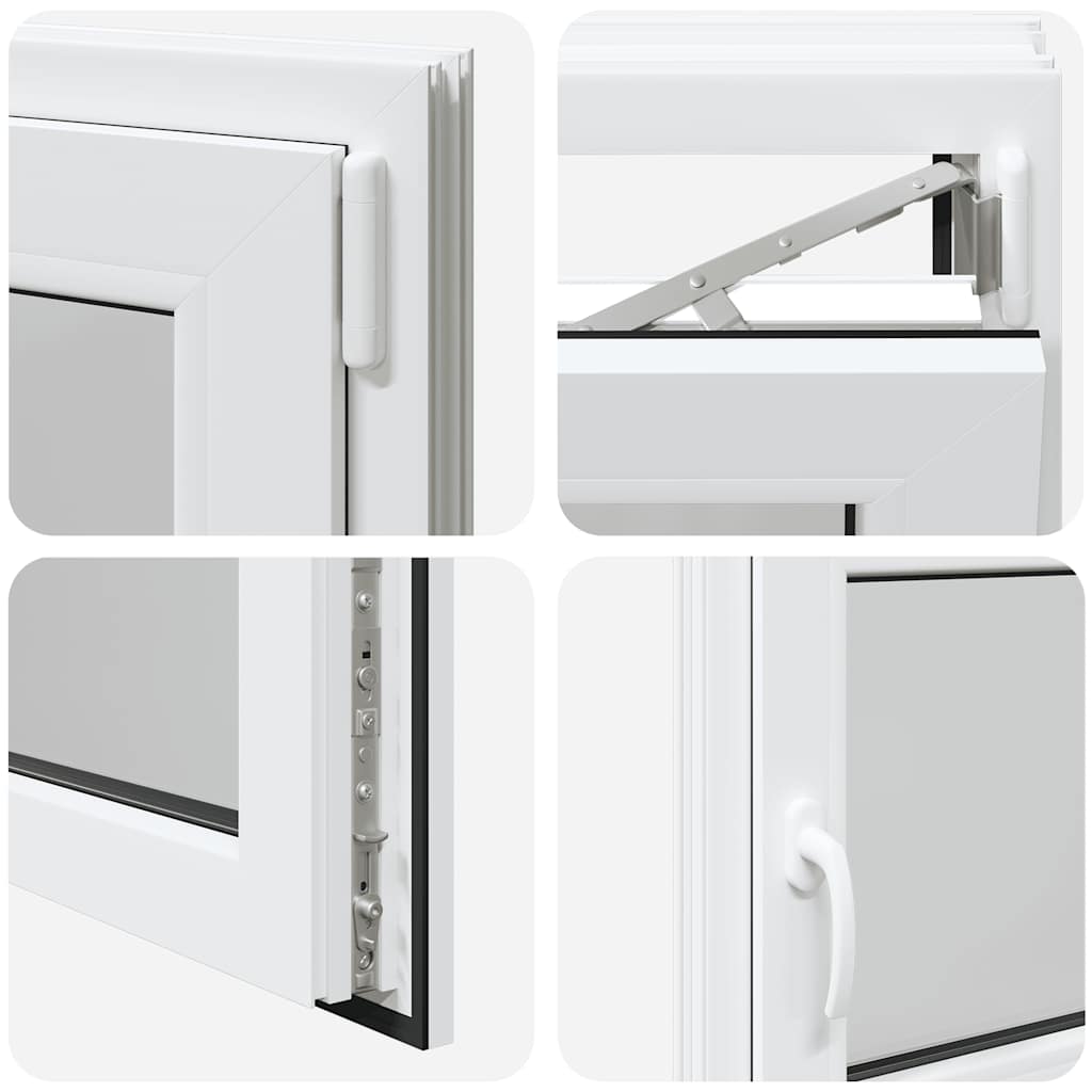 vidaXL Παράθυρο Υπογείου "RISOR" 100x60 εκ. Ανακλινόμενο & Περιστρεφόμενο DIN Δεξιό Λευκό