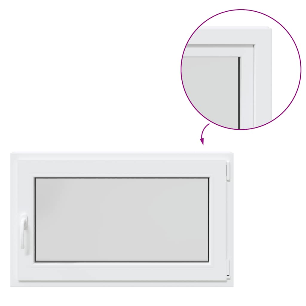 vidaXL Παράθυρο Υπογείου "RISOR" 100x70 εκ. Ανακλινόμενο & Περιστρεφόμενο DIN Δεξιό Λευκό