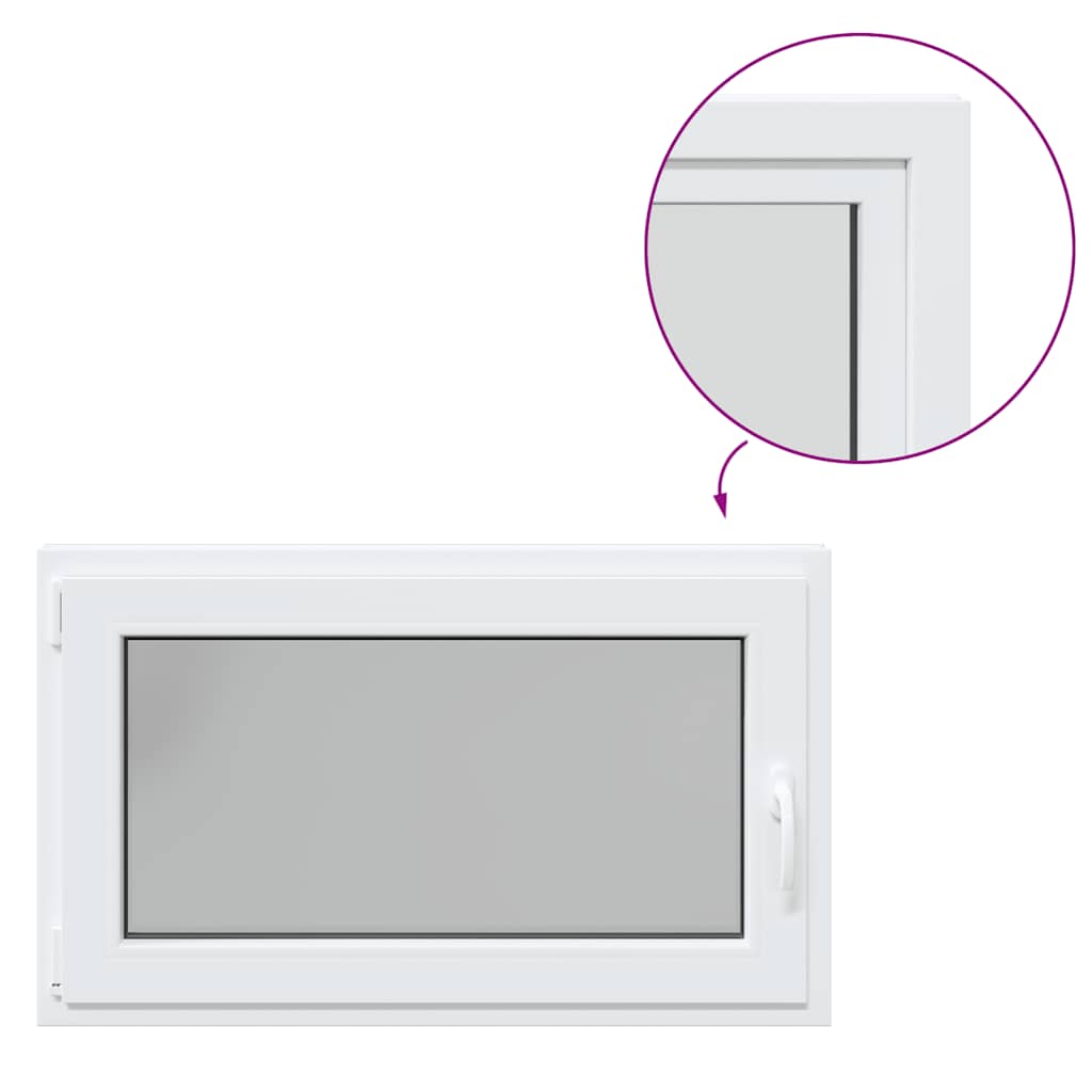 vidaXL Παράθυρο Υπογείου "RISOR" 100x70 εκ. Ανακλινόμενο & Περιστρεφόμενο DIN Αριστερά Λευκό