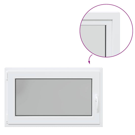 vidaXL Παράθυρο Υπογείου "RISOR" 100x70 εκ. Ανακλινόμενο & Περιστρεφόμενο DIN Αριστερά Λευκό