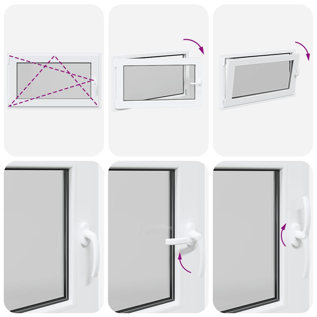 vidaXL Παράθυρο Υπογείου "RISOR" 100x70 εκ. Ανακλινόμενο & Περιστρεφόμενο DIN Αριστερά Λευκό