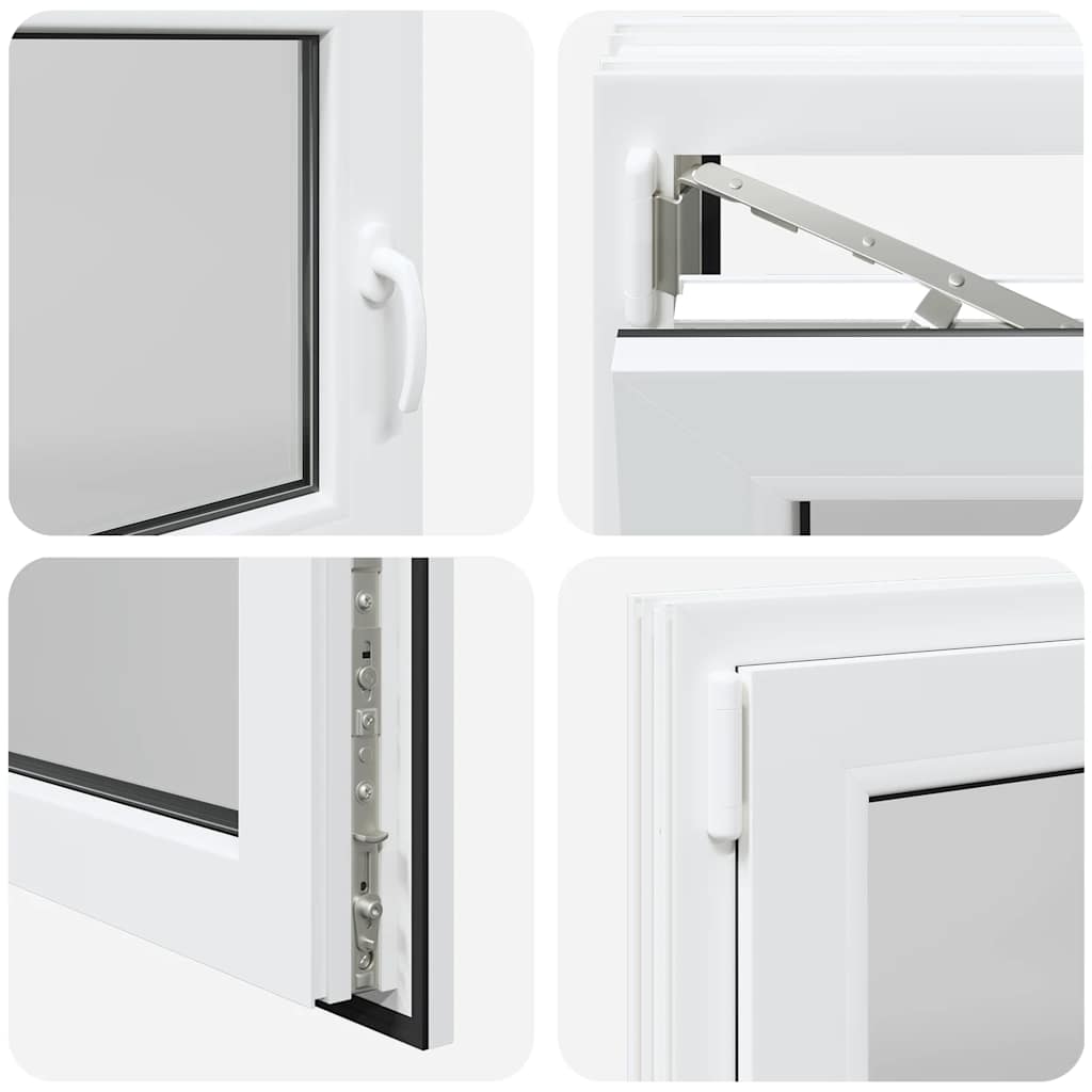 vidaXL Παράθυρο Υπογείου "RISOR" 100x70 εκ. Ανακλινόμενο & Περιστρεφόμενο DIN Αριστερά Λευκό