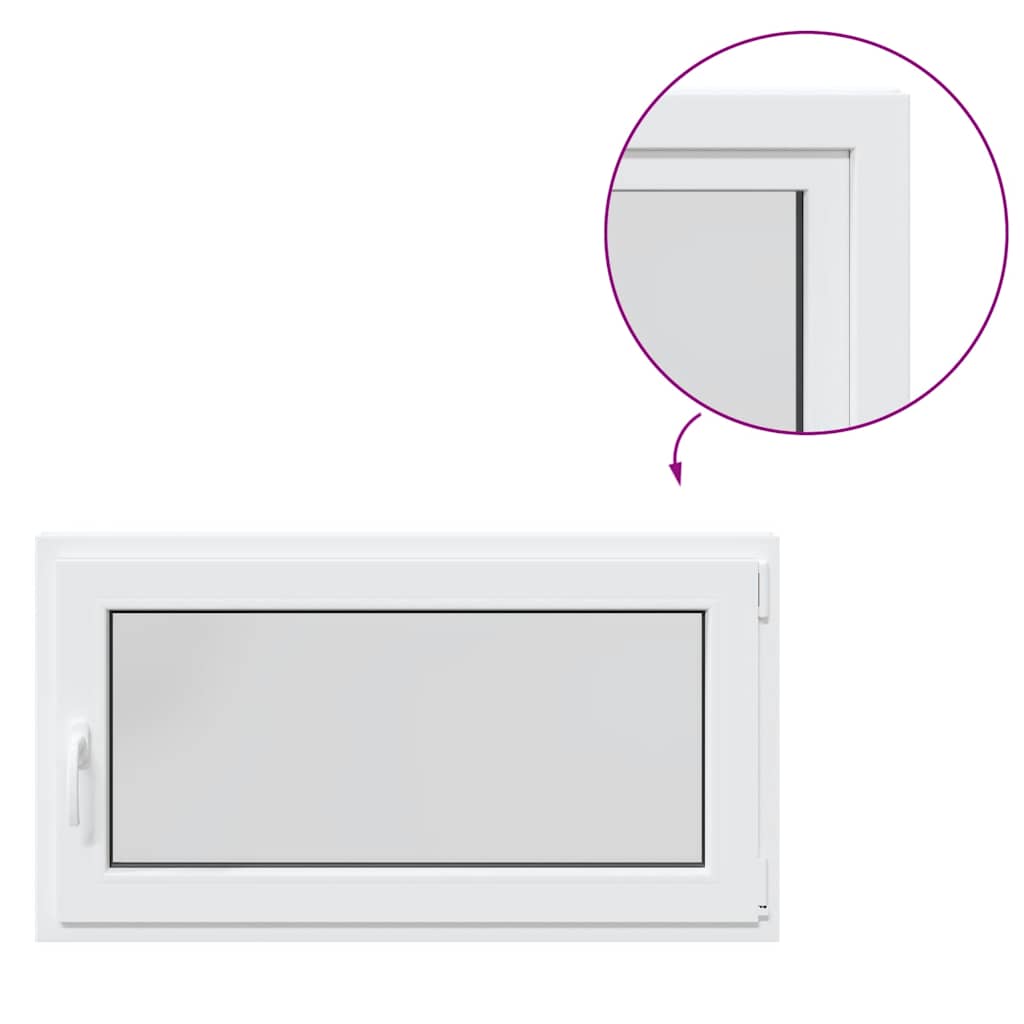 vidaXL Παράθυρο Υπογείου "RISOR" 110x70 εκ. Ανακλινόμενο & Περιστρεφόμενο DIN Δεξιό Λευκό