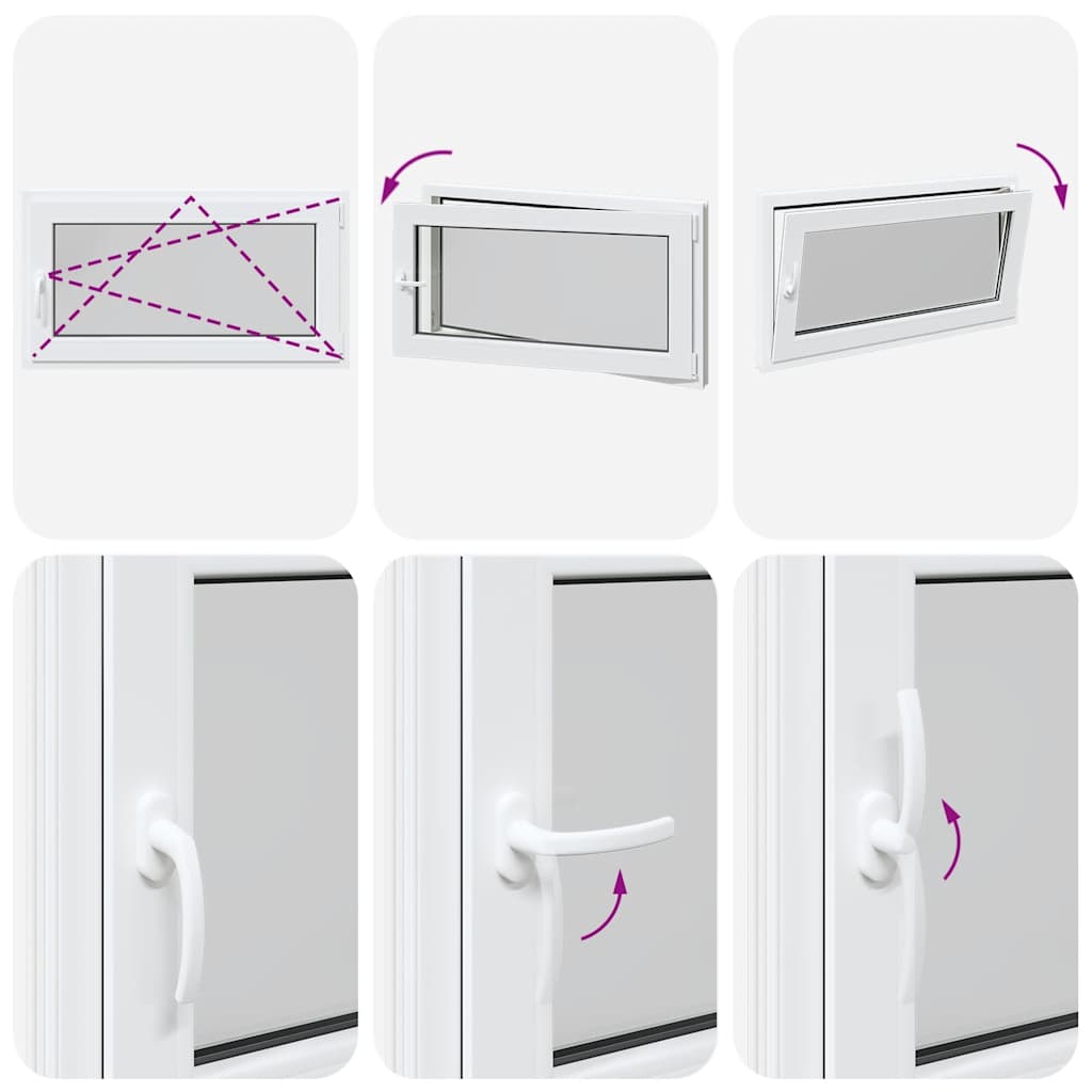 vidaXL Παράθυρο Υπογείου "RISOR" 110x70 εκ. Ανακλινόμενο & Περιστρεφόμενο DIN Δεξιό Λευκό