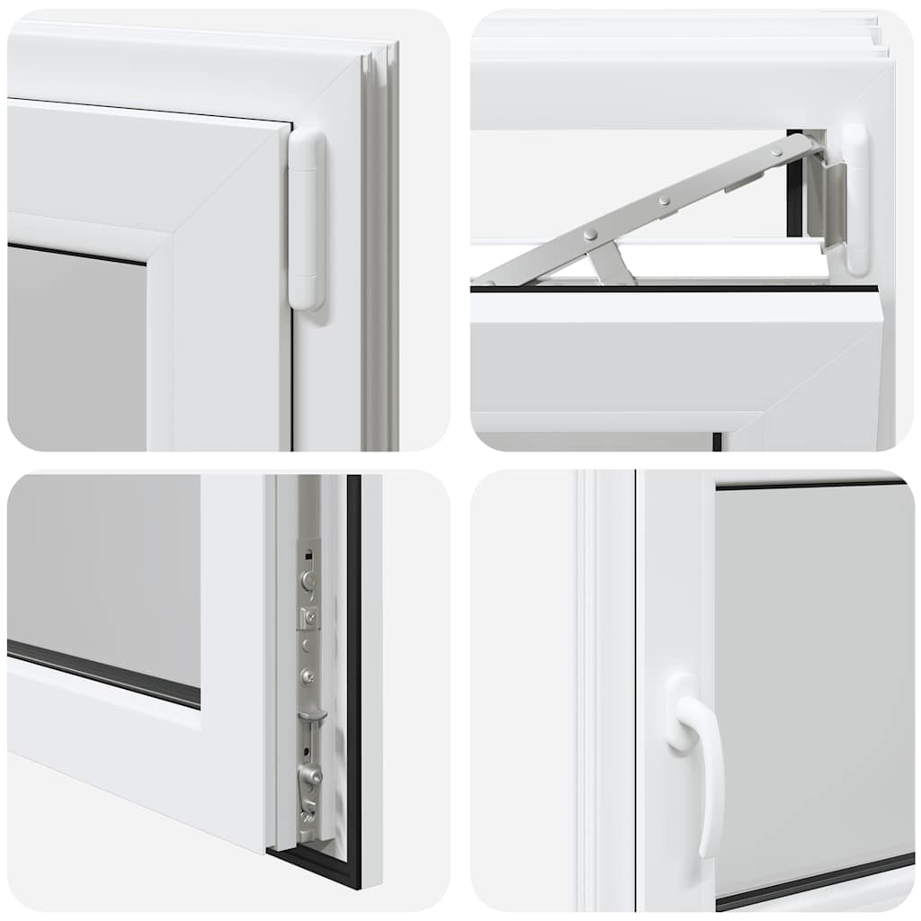 vidaXL Παράθυρο Υπογείου "RISOR" 110x70 εκ. Ανακλινόμενο & Περιστρεφόμενο DIN Δεξιό Λευκό