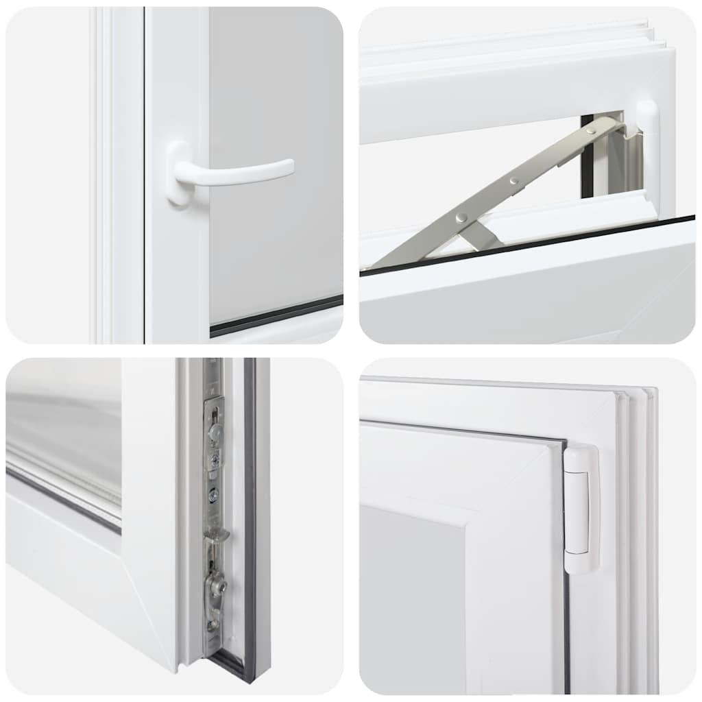 vidaXL Παράθυρο Υπογείου "RISOR" 50x50 εκ. Ανακλινόμενο & Περιστρεφόμενο DIN Δεξιό Λευκό