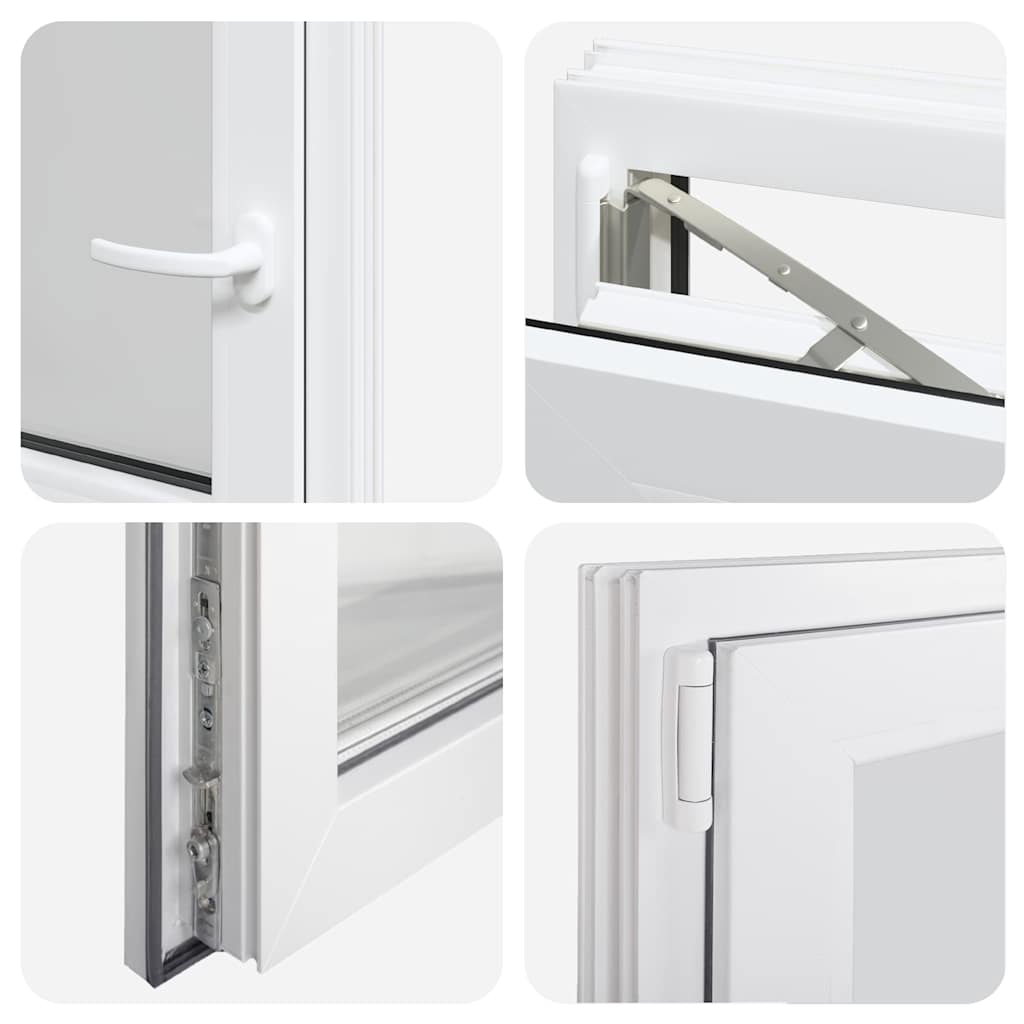 vidaXL Παράθυρο Υπογείου "RISOR" 50x50 εκ. Ανακλινόμενο & Περιστρεφόμενο DIN Αριστερά Λευκό