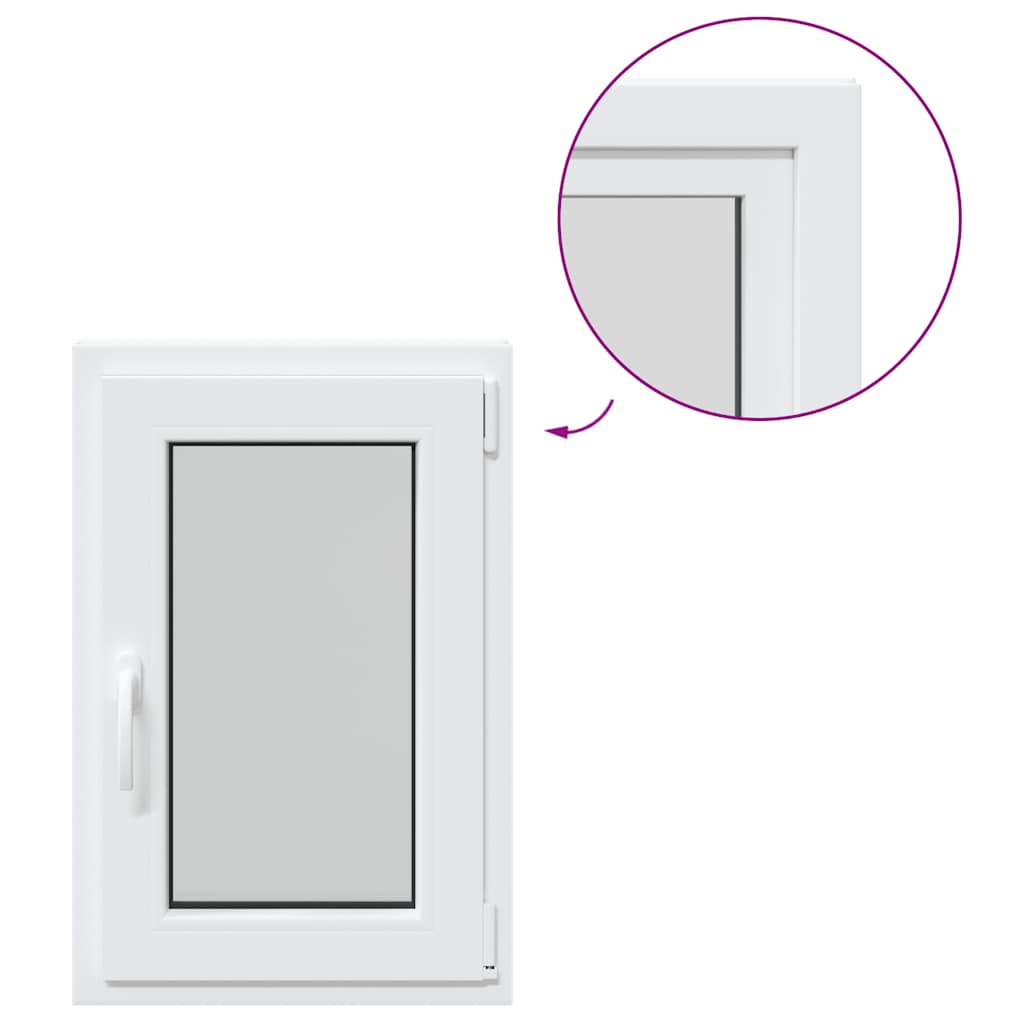 vidaXL Παράθυρο Υπογείου "RISOR" 50x75 εκ. Ανακλινόμενο & Περιστρεφόμενο DIN Δεξιό Λευκό