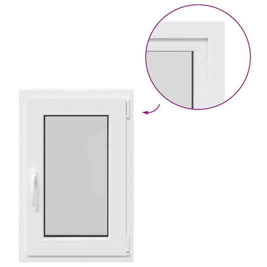 vidaXL Παράθυρο Υπογείου "RISOR" 50x75 εκ. Ανακλινόμενο & Περιστρεφόμενο DIN Δεξιό Λευκό