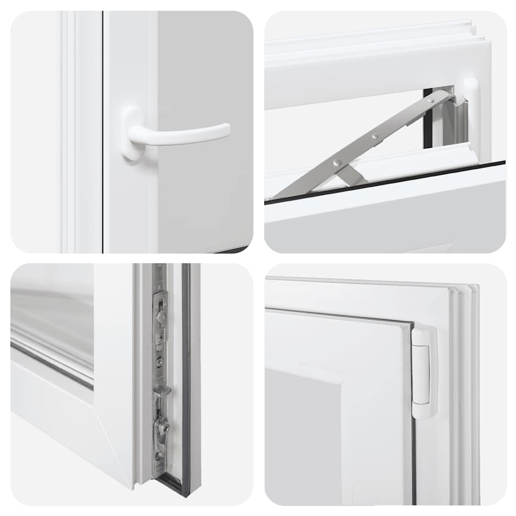 vidaXL Παράθυρο Υπογείου "RISOR" 50x75 εκ. Ανακλινόμενο & Περιστρεφόμενο DIN Δεξιό Λευκό