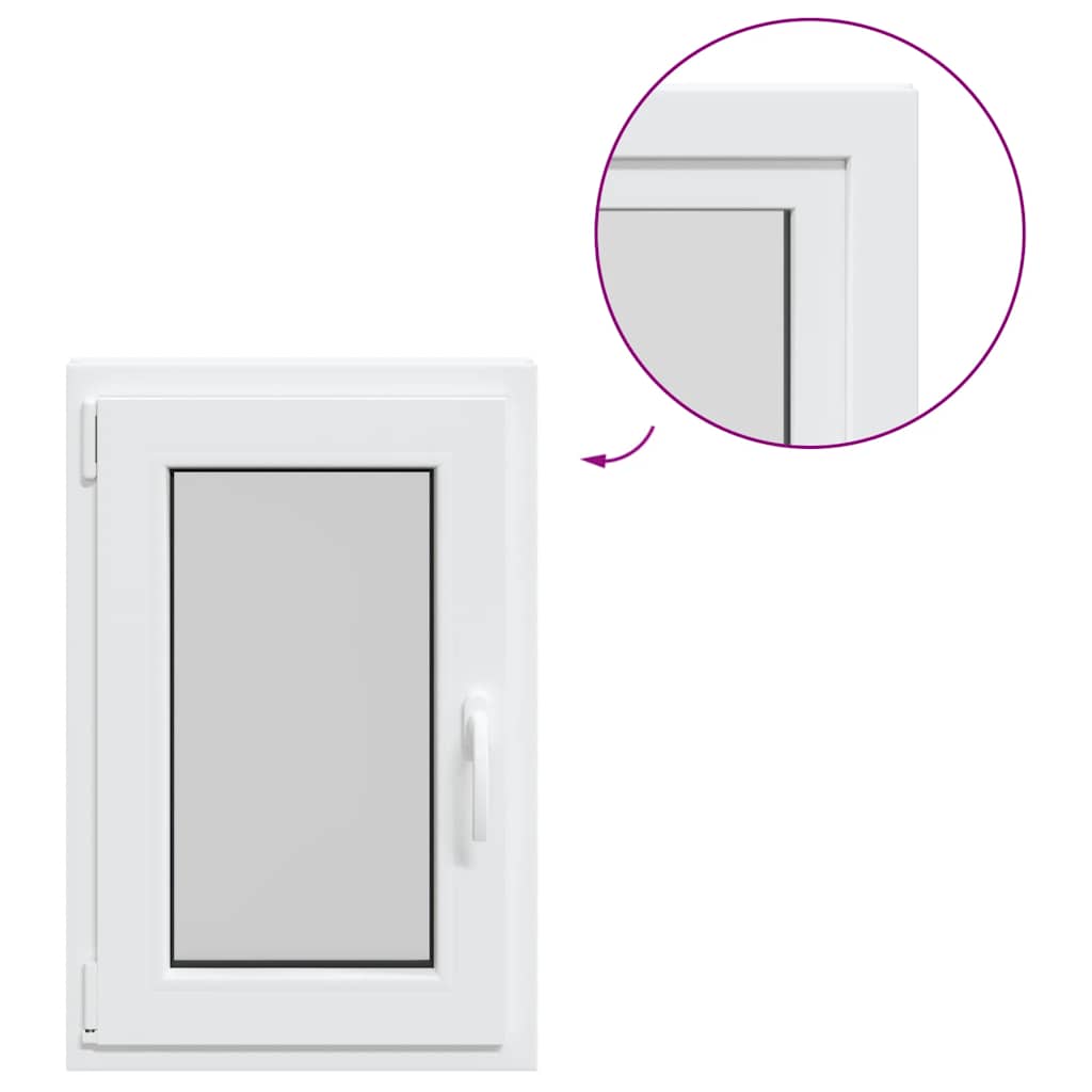 vidaXL Παράθυρο Υπογείου "RISOR" 50x75 εκ. Ανακλινόμενο & Περιστρεφόμενο DIN Αριστερά Λευκό