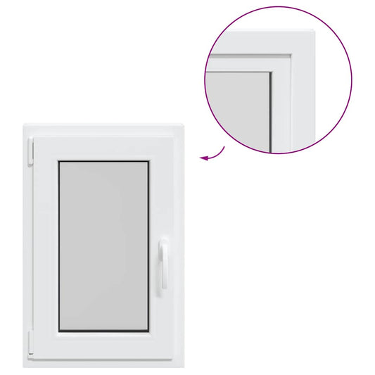 vidaXL Παράθυρο Υπογείου "RISOR" 50x75 εκ. Ανακλινόμενο & Περιστρεφόμενο DIN Αριστερά Λευκό