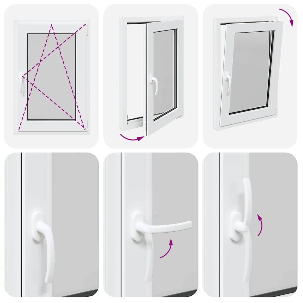 vidaXL Παράθυρο Υπογείου "RISOR" 60x100 εκ. Ανακλινόμενο & Περιστρεφόμενο DIN Δεξιό Λευκό