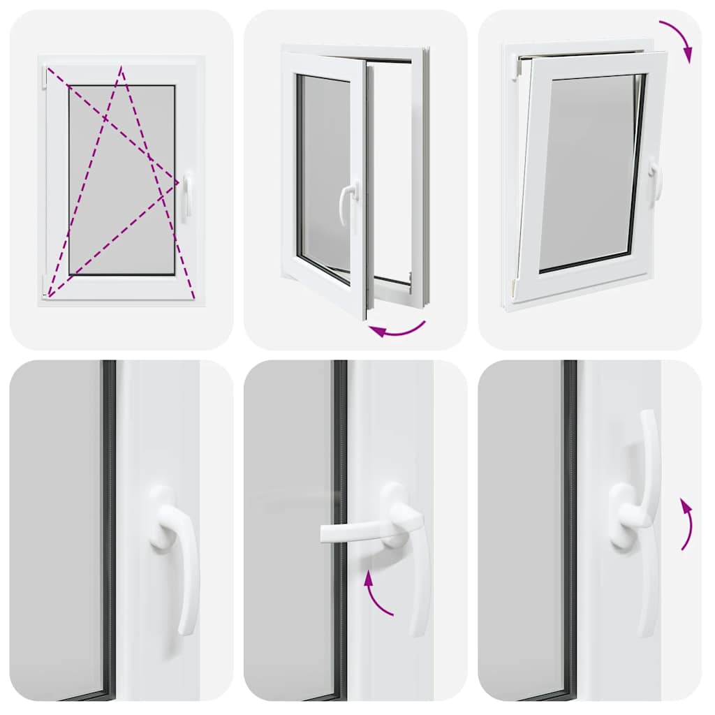 vidaXL Παράθυρο Υπογείου "RISOR" 60x100 εκ. Ανακλινόμενο & Περιστρεφόμενο DIN Αριστερά Λευκό