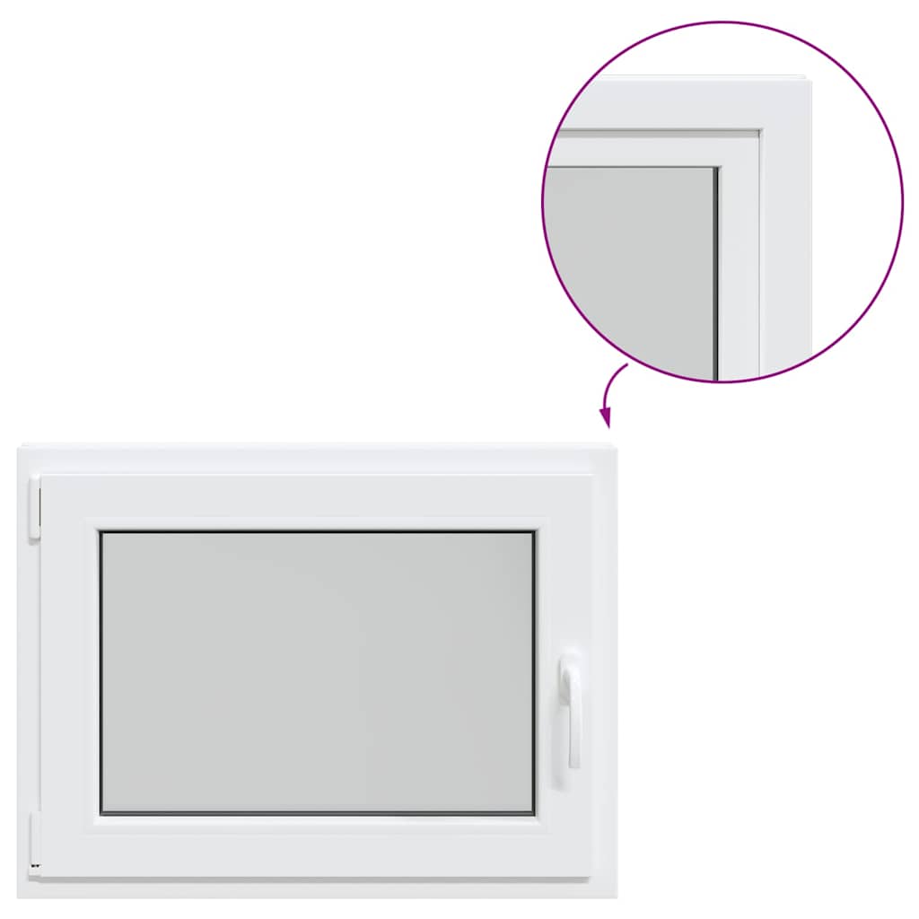 vidaXL Παράθυρο Υπογείου "RISOR" 80x50 εκ. Ανακλινόμενο & Περιστρεφόμενο DIN Αριστερά Λευκό