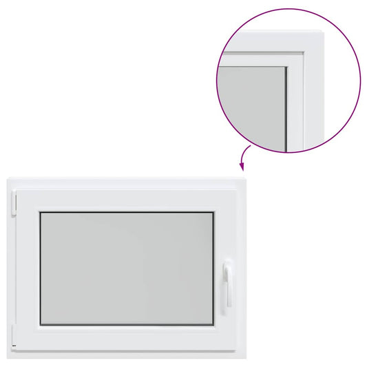 vidaXL Παράθυρο Υπογείου "RISOR" 80x50 εκ. Ανακλινόμενο & Περιστρεφόμενο DIN Αριστερά Λευκό